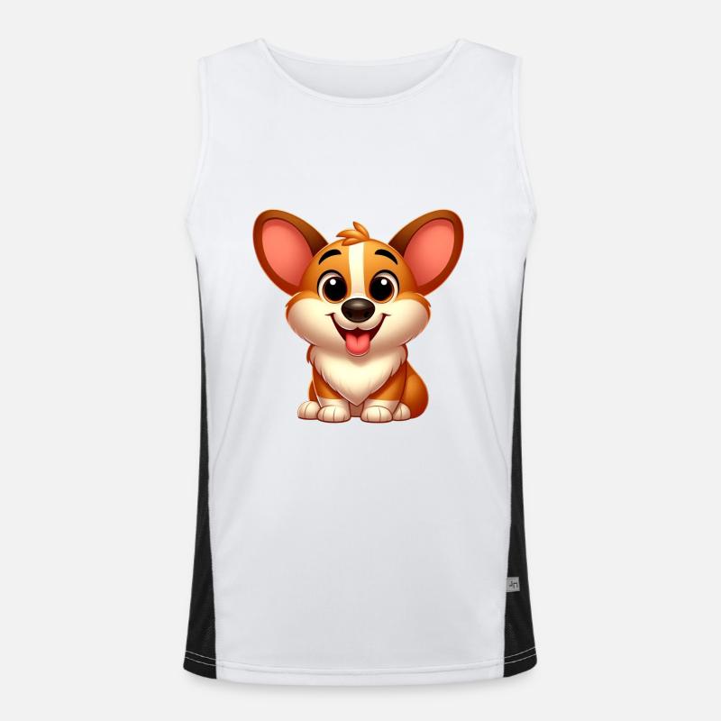 Corgi 6 Funktionelles Kontrast-Tank Top für Männer 