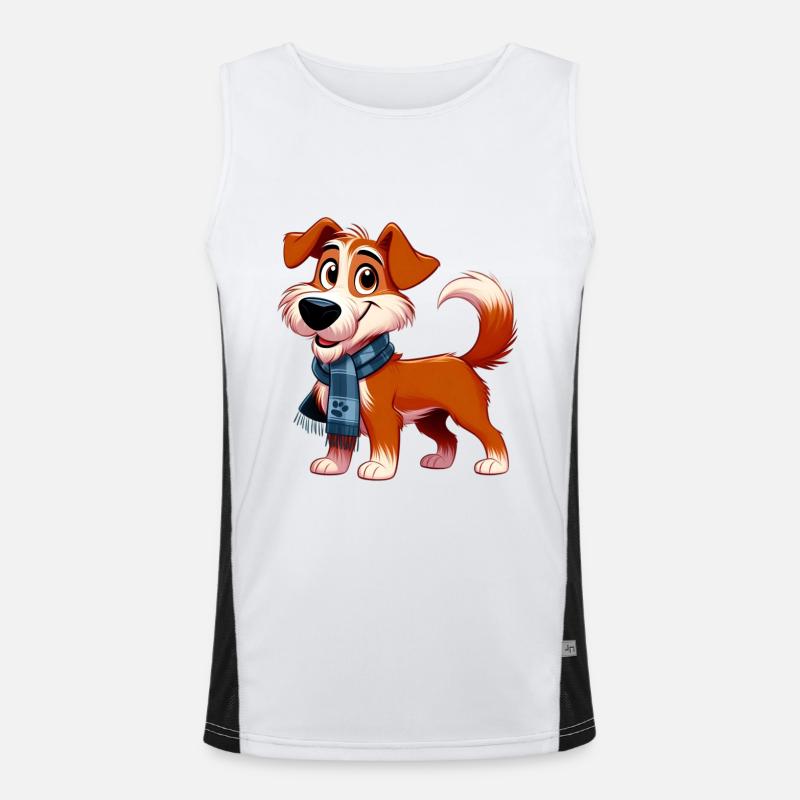 Fox Terrier 7 - Men's Functional Contrast Tank Top  - white/black