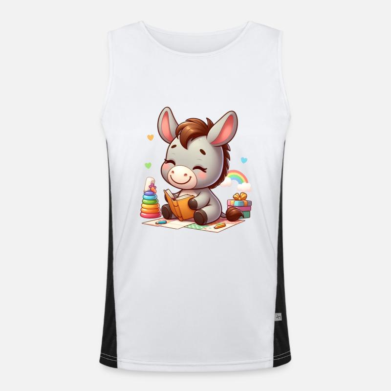 Esel 3 Funktionelles Kontrast-Tank Top für Männer 