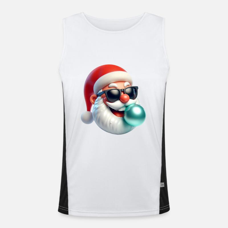 Santa Fun 3 - Men's Functional Contrast Tank Top  - white/black