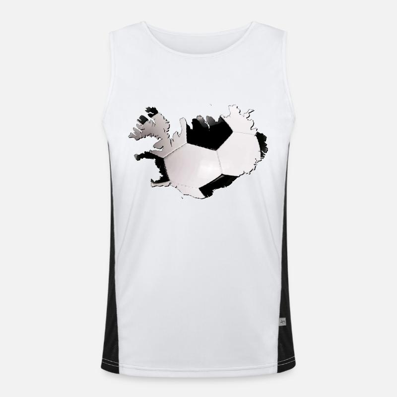 Iceland Map Frames Real Football Men's Functional Contrast Tank Top 