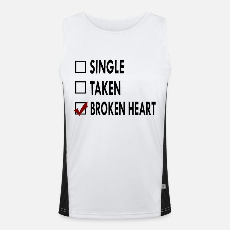 SINGLE noir blanc BROKEN Débardeur respirant contrasté Homme 