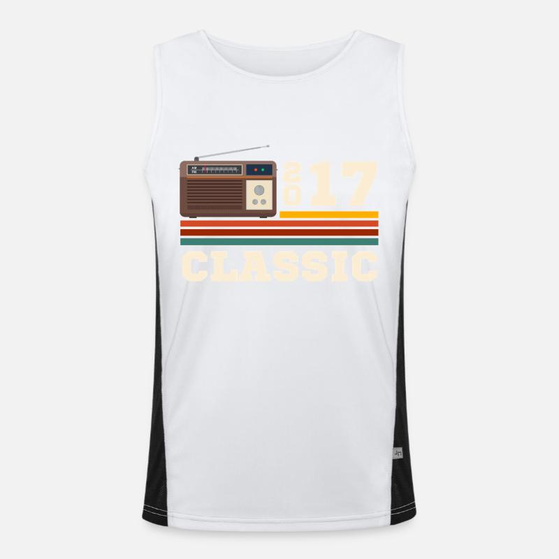 Anniversary 2017 retro classic - Men's Functional Contrast Tank Top  - white/black