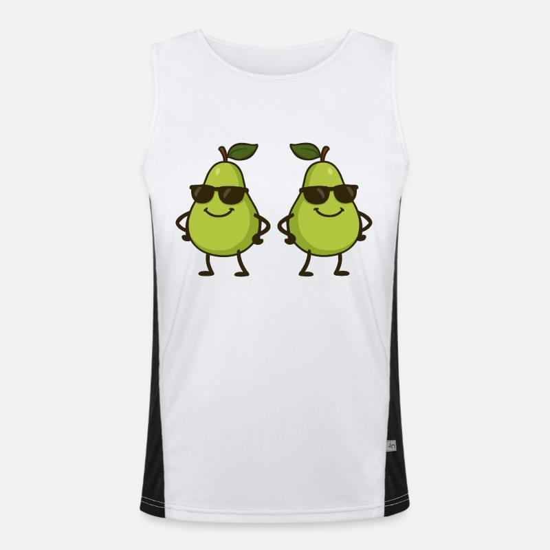 Pear Comic Cool 2 - Men's Functional Contrast Tank Top  - white/black