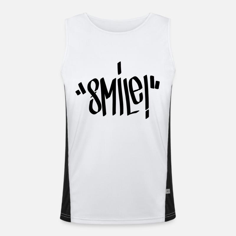 Smile Graffiti Linie - Dees Funktionelles Kontrast-Tank Top für Männer 