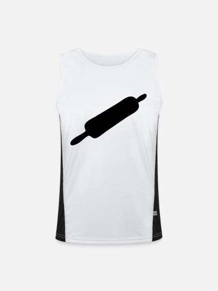 Bäcker Nudelholz - Funktionelles Kontrast-Tank Top für Männer  - Weiß/Schwarz