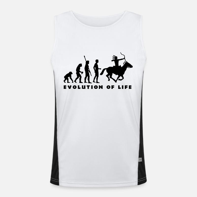 evolution_indianer_b - Men's Functional Contrast Tank Top  - white/black