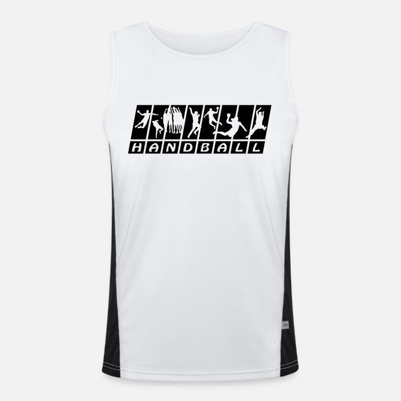 Handball Timeline Funktionelles Kontrast-Tank Top für Männer 