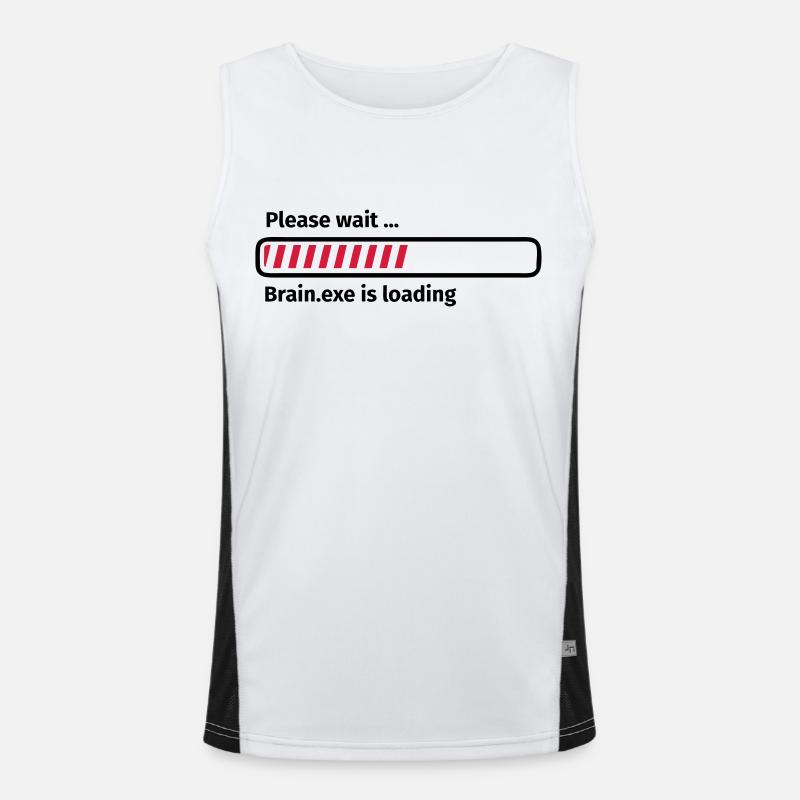 Please wait brain.exe is loading - Men's Functional Contrast Tank Top  - white/black