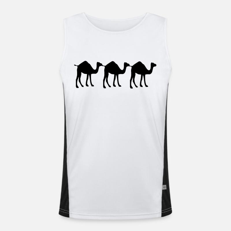 3 Camel - Men's Functional Contrast Tank Top  - white/black