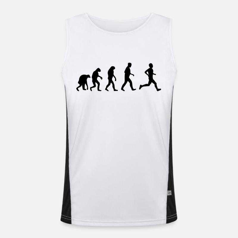 running evolution - Men's Functional Contrast Tank Top  - white/black