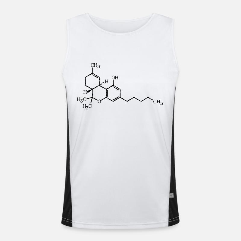 THC molecular formula - Men's Functional Contrast Tank Top  - white/black