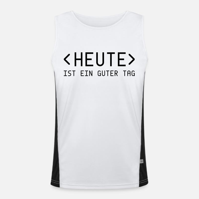 Today Day - Coder - Men's Functional Contrast Tank Top  - white/black