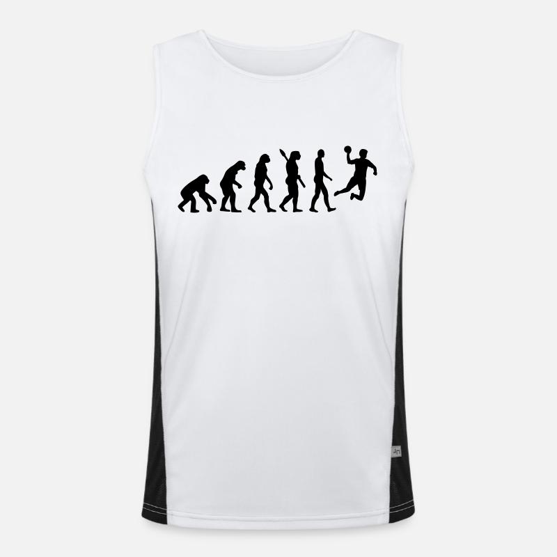 Evolution Handball - Men's Functional Contrast Tank Top  - white/black