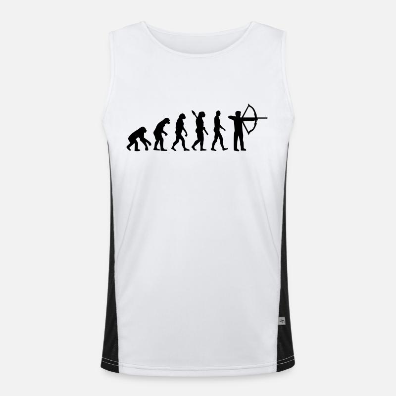 Evolution Archery - Men's Functional Contrast Tank Top  - white/black