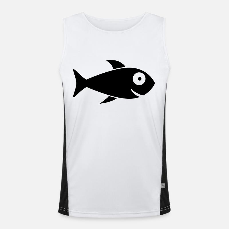 Cool Fish - Men's Functional Contrast Tank Top  - white/black