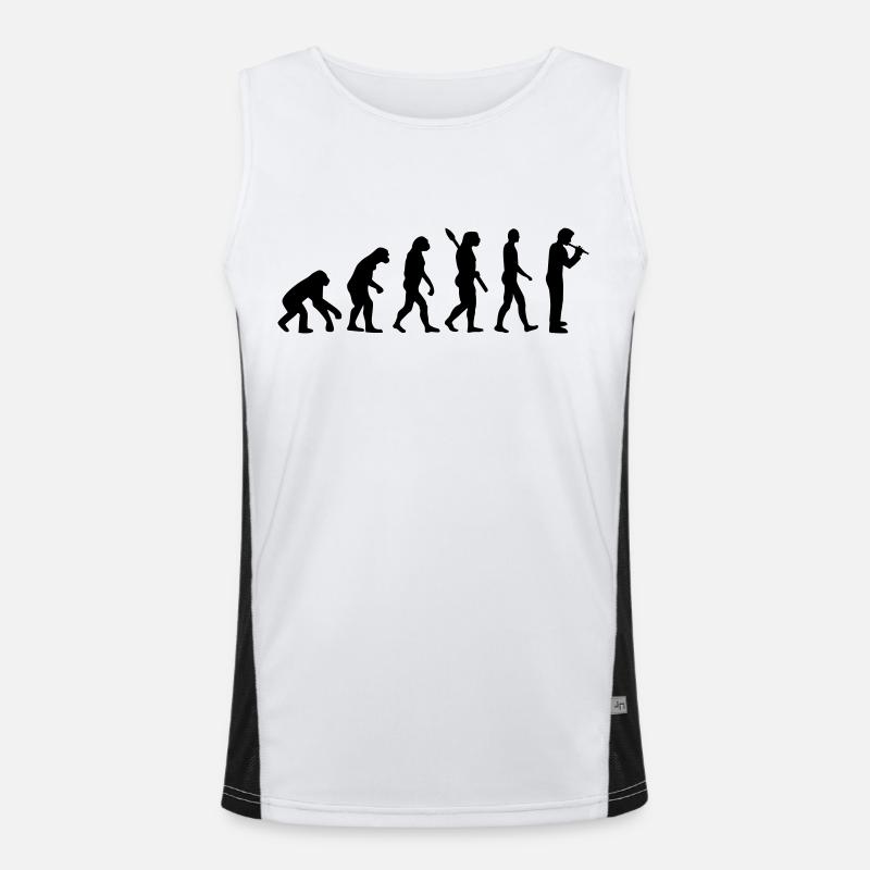 Evolution Flute - Men's Functional Contrast Tank Top  - white/black