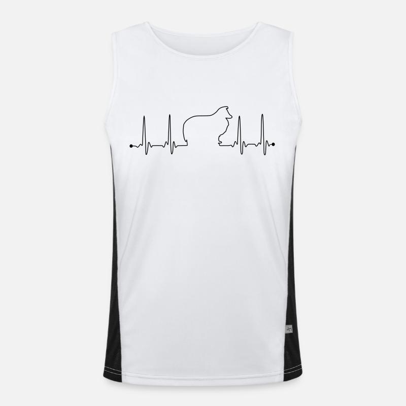 Sheltie Herzfrequenz Funktionelles Kontrast-Tank Top für Männer 