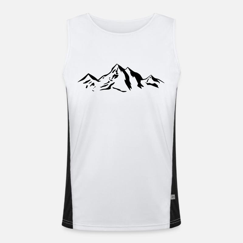 Berge Panorama Alpen Gipfel Funktionelles Kontrast-Tank Top für Männer 