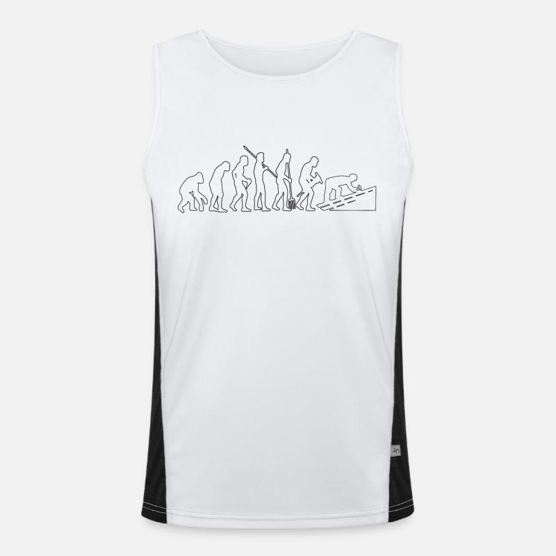 Dachdecker Evolution Handwerk Dachdeckermeister Funktionelles Kontrast-Tank Top für Männer 