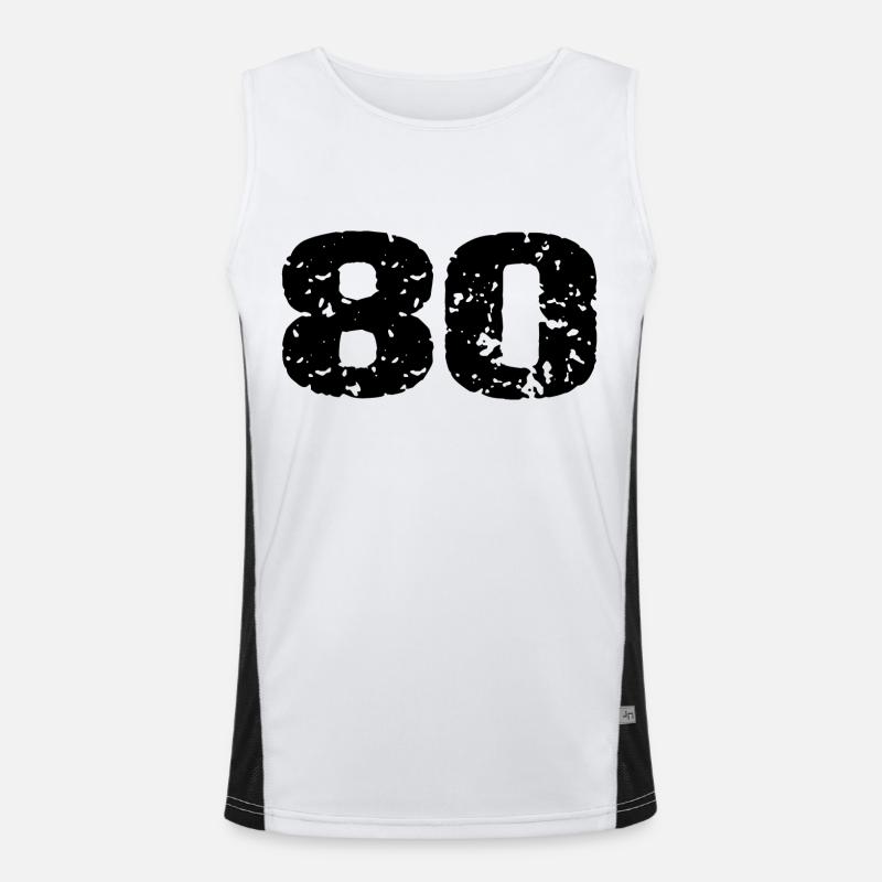 80 Number jersey - Men's Functional Contrast Tank Top  - white/black