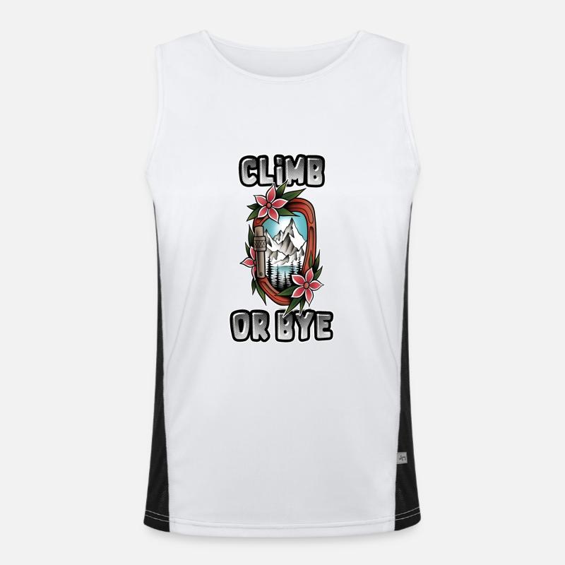 CLIMB OR BYE - Leidenschaft Klettern & Berge Funktionelles Kontrast-Tank Top für Männer 
