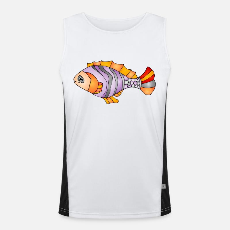 Fisch Funktionelles Kontrast-Tank Top für Männer 