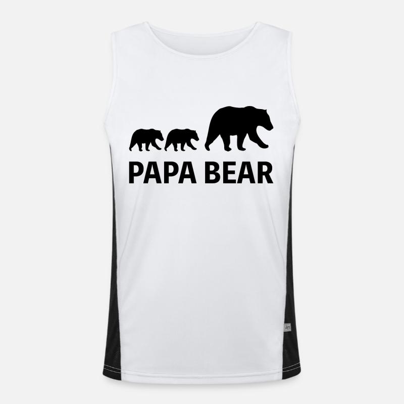 Papa Bear Vatertag Dad Geschenk Funktionelles Kontrast-Tank Top für Männer 