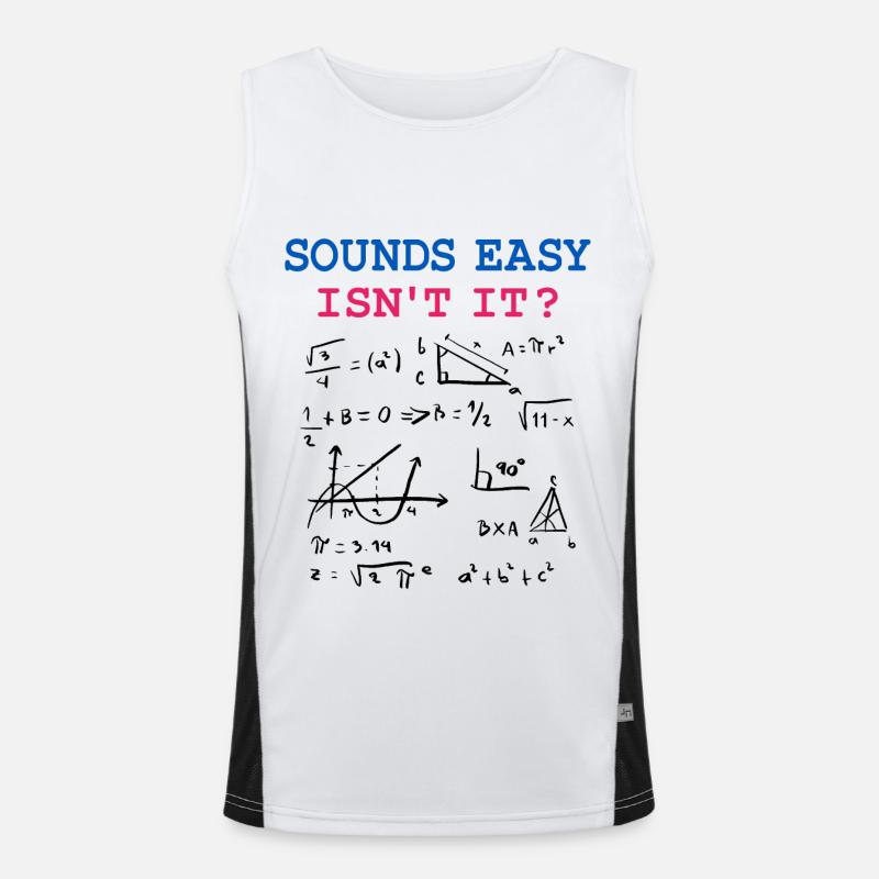 Funny Math Jokes, Physics and Math Formulas Men's Functional Contrast Tank Top 