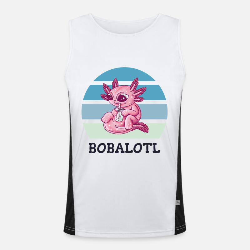 Boba Bubble Tea Axolotl Bobalotl Débardeur respirant contrasté Homme 