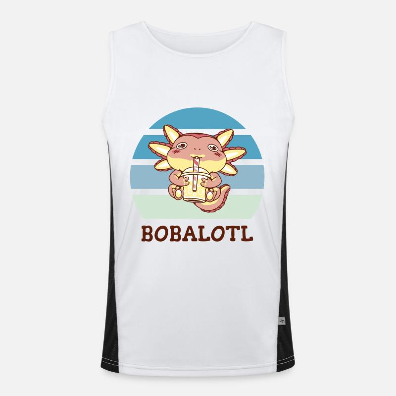 Boba Bubble Tea Axolotl Bobalotl Débardeur respirant contrasté Homme 