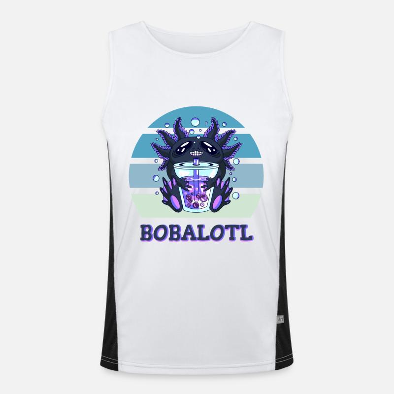 Boba Bubble Tea Axolotl Bobalotl Débardeur respirant contrasté Homme 