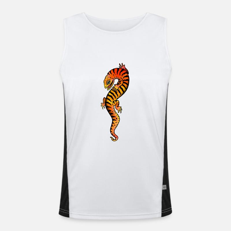 Lizard tattoo style Men's Functional Contrast Tank Top 