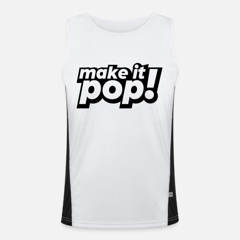 make it pop - Men's Functional Contrast Tank Top  - white/black