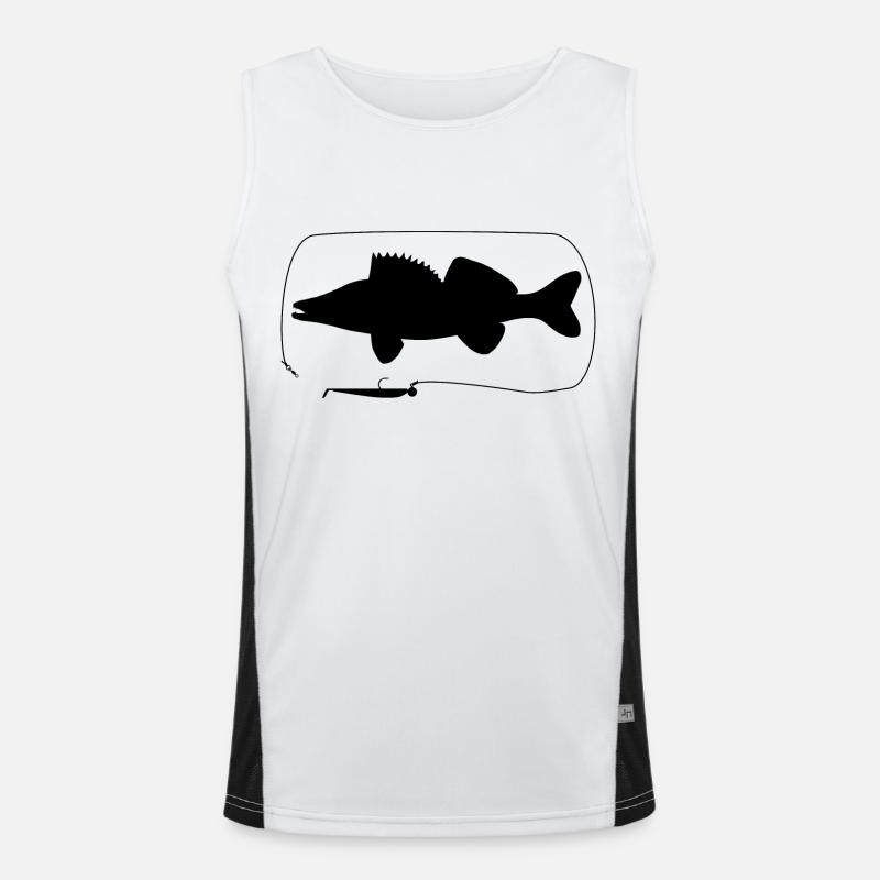 zander mit Gummifisch Funktionelles Kontrast-Tank Top für Männer 