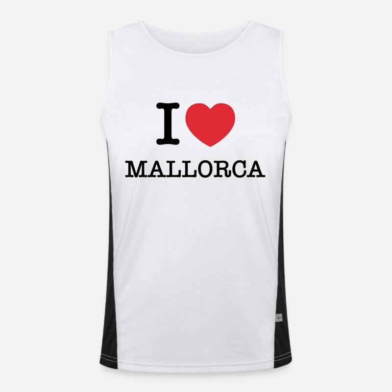 Ich liebe Mallorca | Mallorca | I Herz Mallorca Funktionelles Kontrast-Tank Top für Männer 