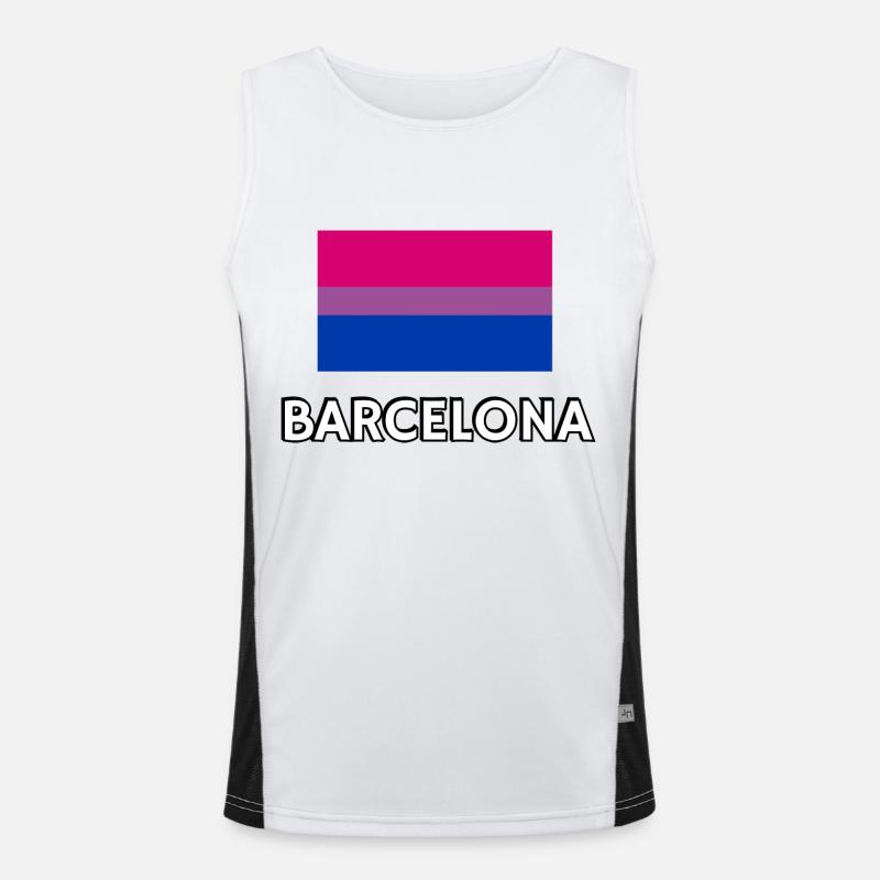 Bi Pride Drapeau Barcelone Débardeur respirant contrasté Homme 