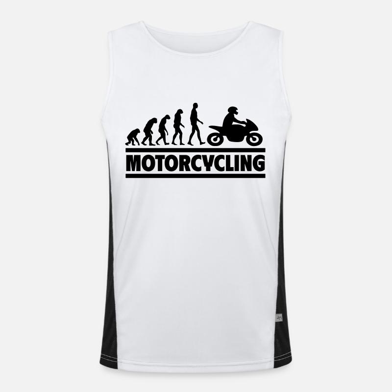 Motorradfahren Evolution Perfektes Geschenk Biker Funktionelles Kontrast-Tank Top für Männer 