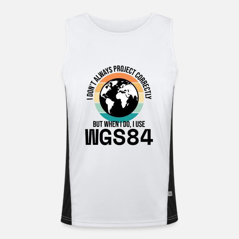 GIS Mapping Geospatial Data Analysis Cartography Men's Functional Contrast Tank Top 