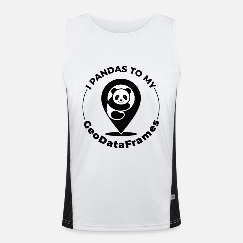 GeoDataFrames Pandas GIS Python Programmierung - Funktionelles Kontrast-Tank Top für Männer  - Weiß/Schwarz