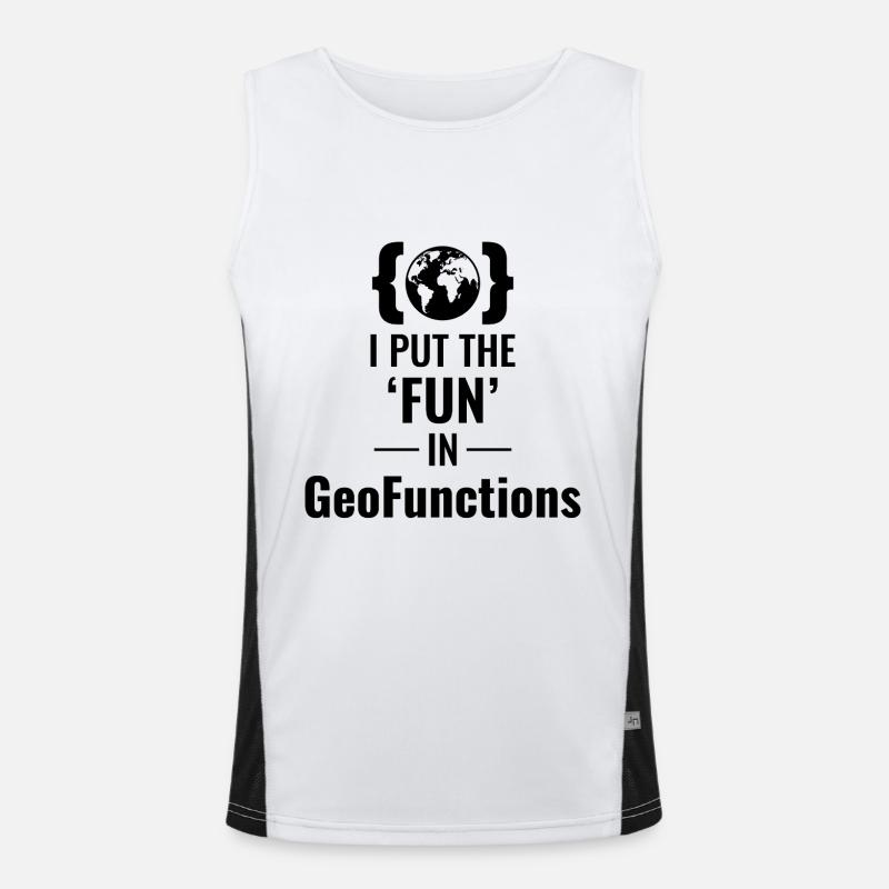 GeoFunctions GIS Programming Developer Fun - Men's Functional Contrast Tank Top  - white/black