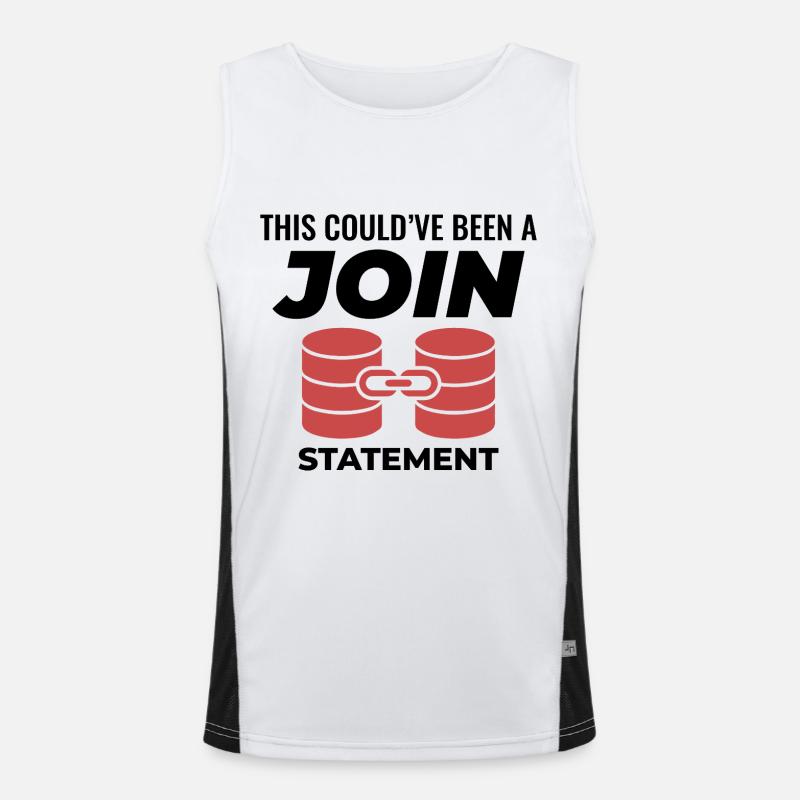 Programmierdaten für SQL Join-Datenbankanweisungen Funktionelles Kontrast-Tank Top für Männer 