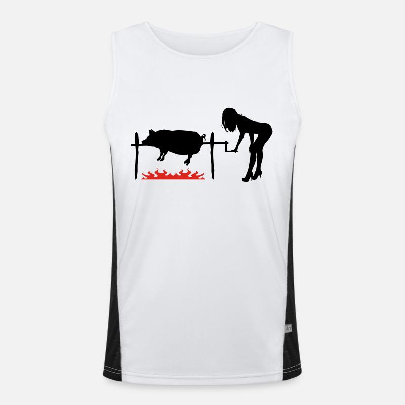 BBQ pork Men's Functional Contrast Tank Top 