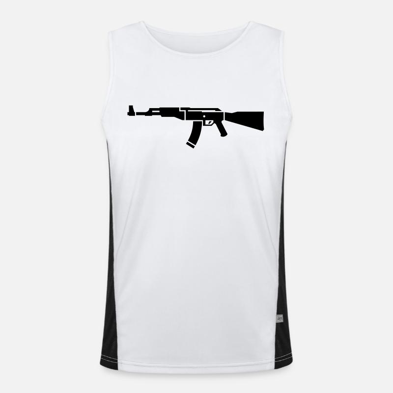 AK 47 - Men's Functional Contrast Tank Top  - white/black