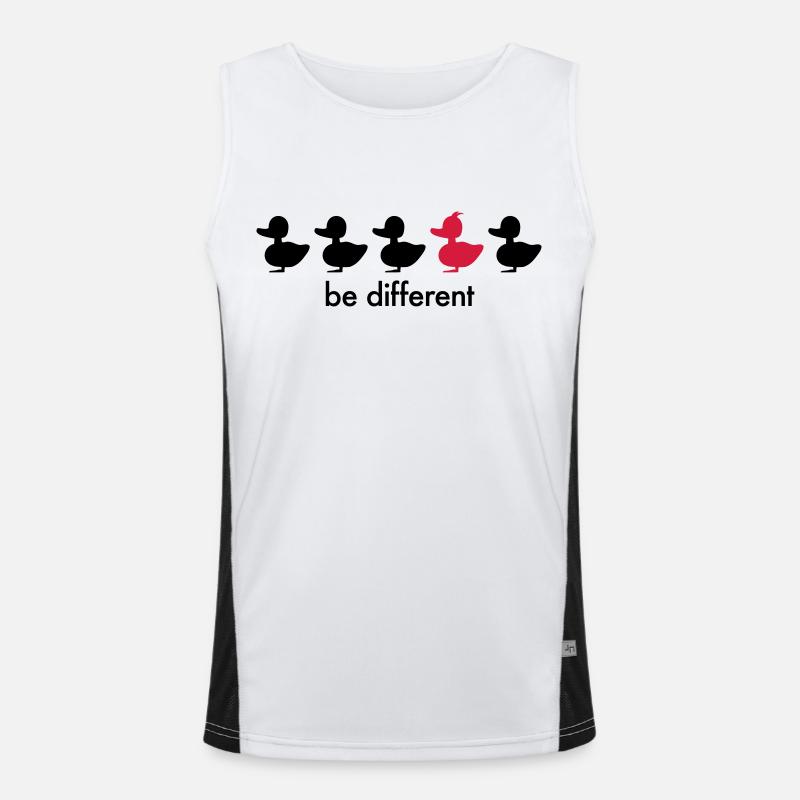 be different Ente Entchen Irokese Schnabel Punk Funktionelles Kontrast-Tank Top für Männer 