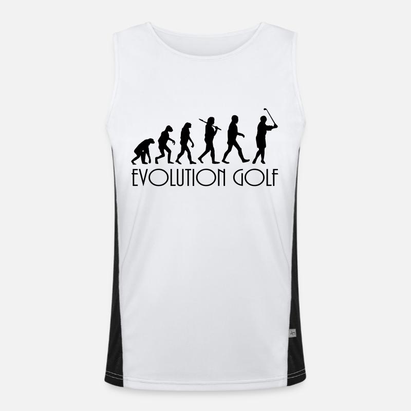 evolution Golf - Men's Functional Contrast Tank Top  - white/black