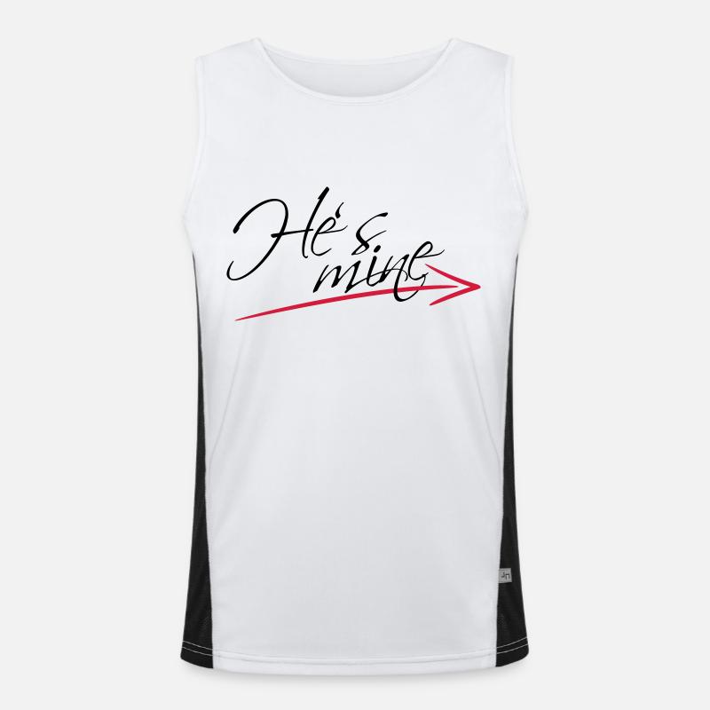 Hes mine Arrow Design - Men's Functional Contrast Tank Top  - white/black