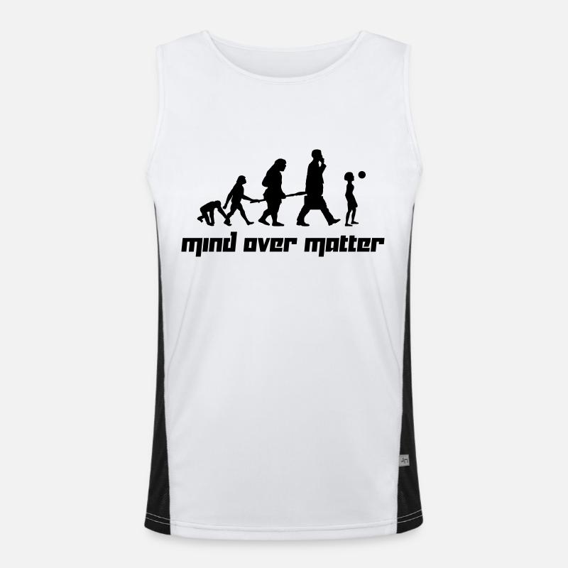 Mind over Matter (Vector) - Men's Functional Contrast Tank Top  - white/black
