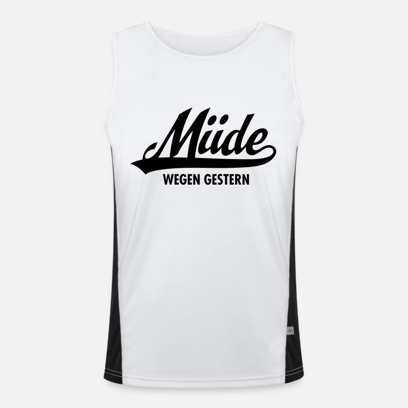Müde Wegen Gestern Men's Functional Contrast Tank Top 
