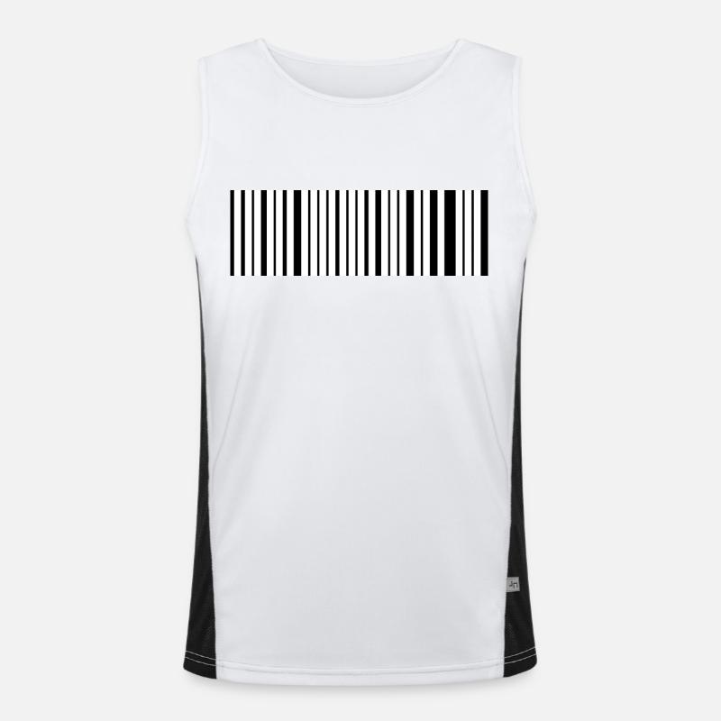 Barcode - Men's Functional Contrast Tank Top  - white/black